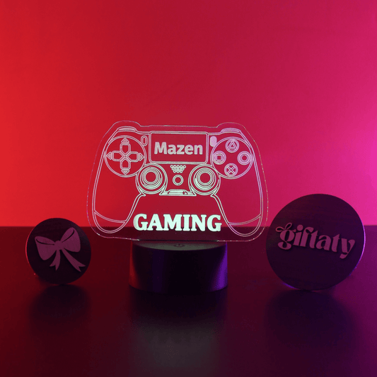 Giftaty Gaming Controller Customized 3D Acrylic Night Light Gift with Your Name - Giftaty