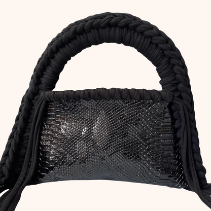 Giftaty Handmade Black Crocodile Leather Bag - Giftaty