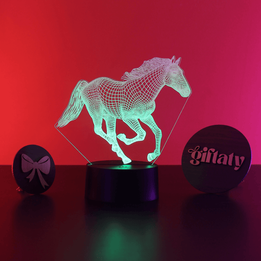 Giftaty Horse 3D LED Night Light – Acrylic Lamp Gift for Horse Lover - Giftaty