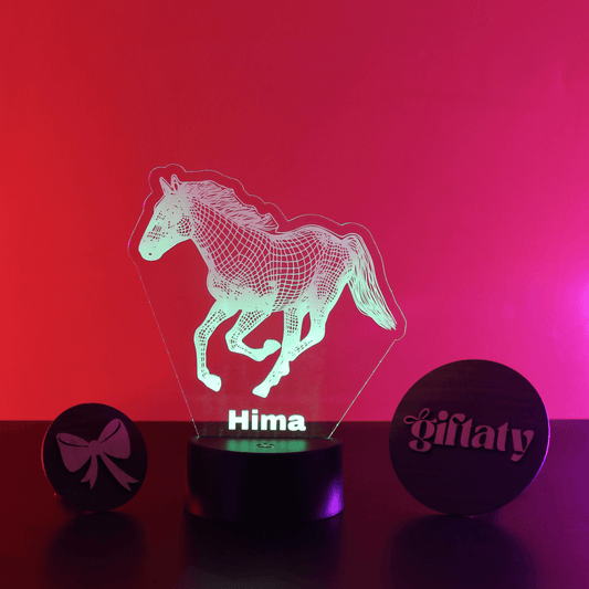 Giftaty Horse Customized 3D Acrylic Night Light Gift with Your Name - Giftaty