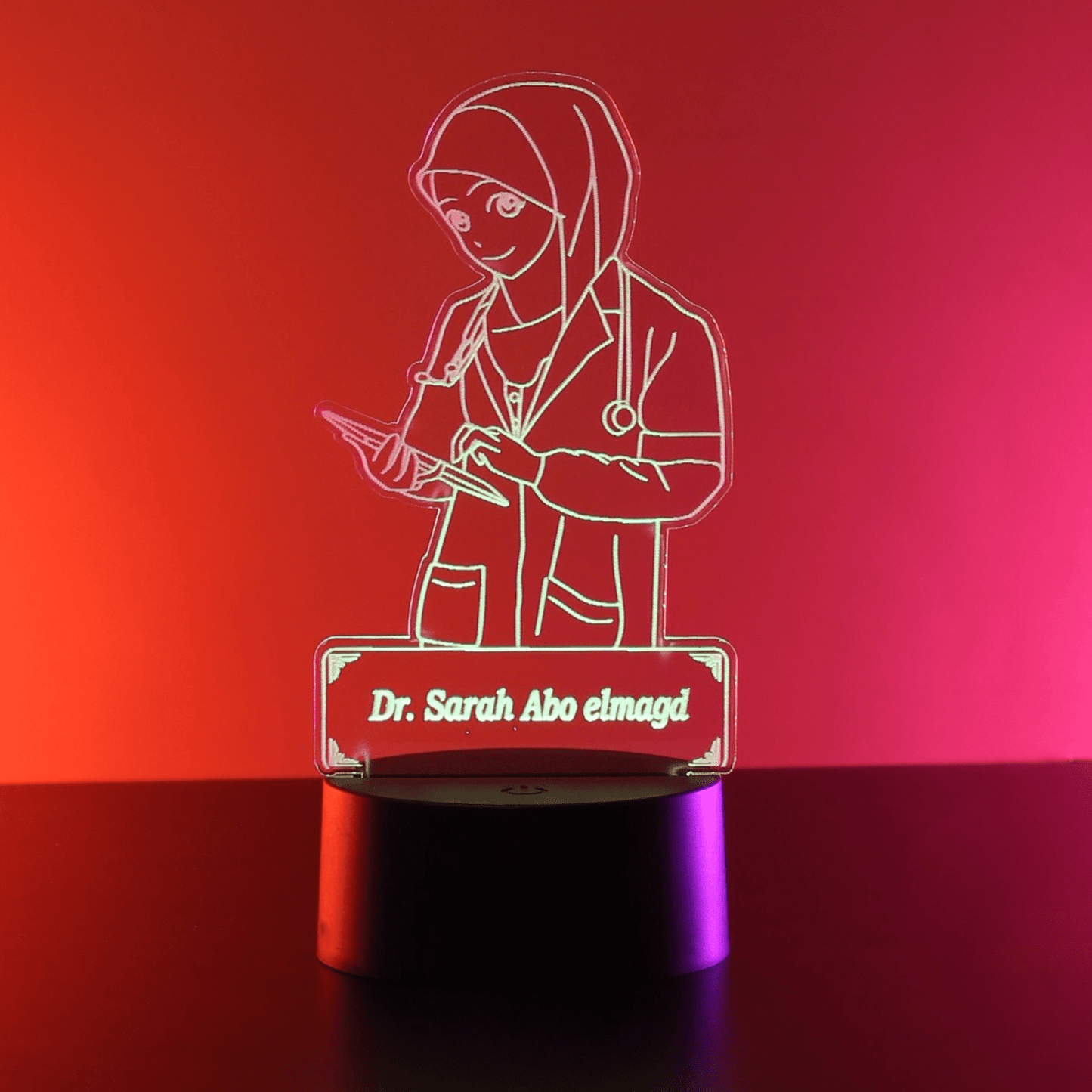 Giftaty I Love You My Forever Heart Shaped Acrylic 3D LED Lamp | Star Design, Flower Car Illustration, Ready to Use - Giftaty