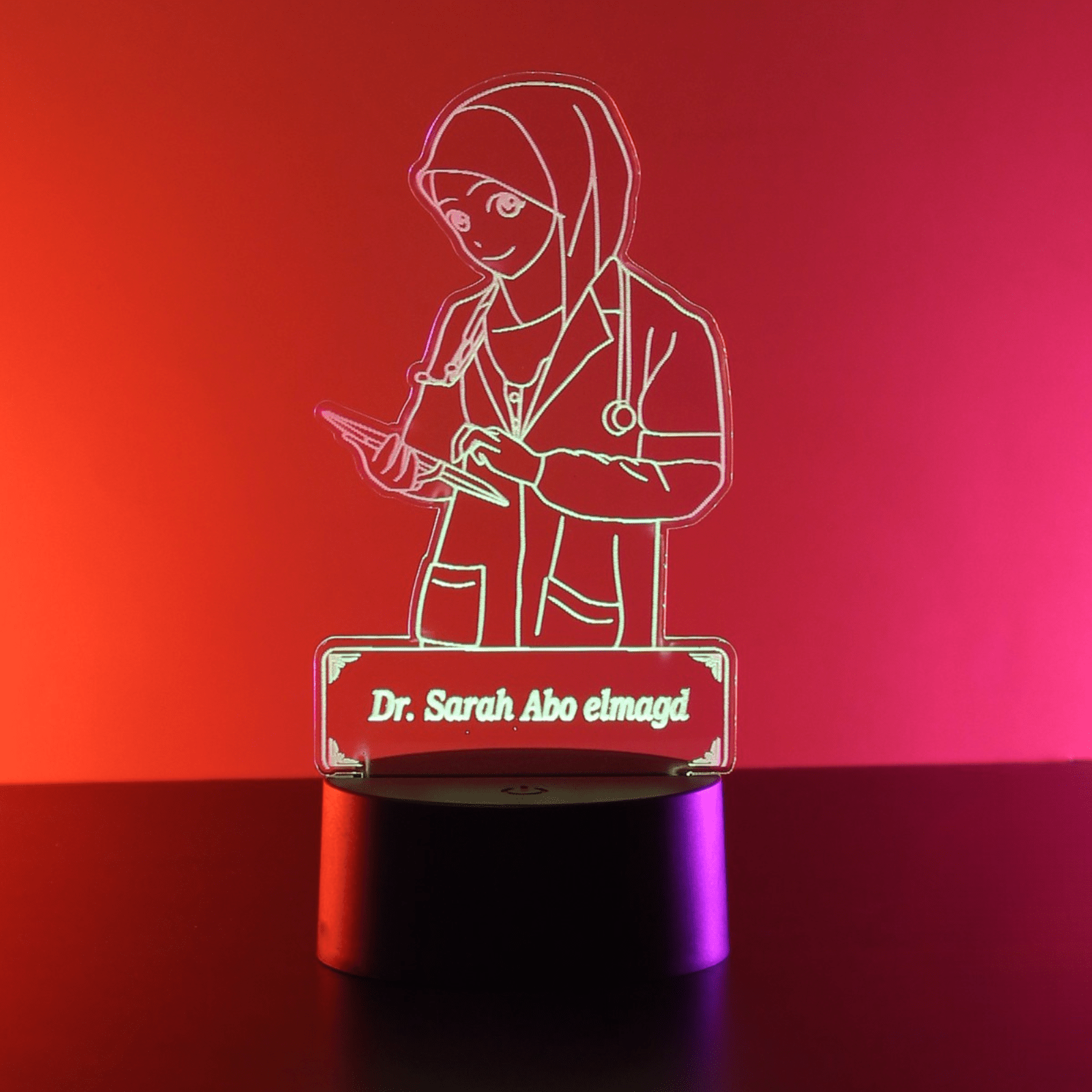 Giftaty I Love You My Forever Heart Shaped Acrylic 3D LED Lamp | Star Design, Flower Car Illustration, Ready to Use - Giftaty