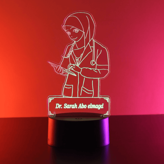 Giftaty I Love You My Forever Heart Shaped Acrylic 3D LED Lamp | Star Design, Flower Car Illustration, Ready to Use - Giftaty