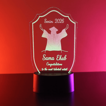 Giftaty I Love You My Forever Heart Shaped Acrylic 3D LED Lamp | Star Design, Flower Car Illustration, Ready to Use - Giftaty