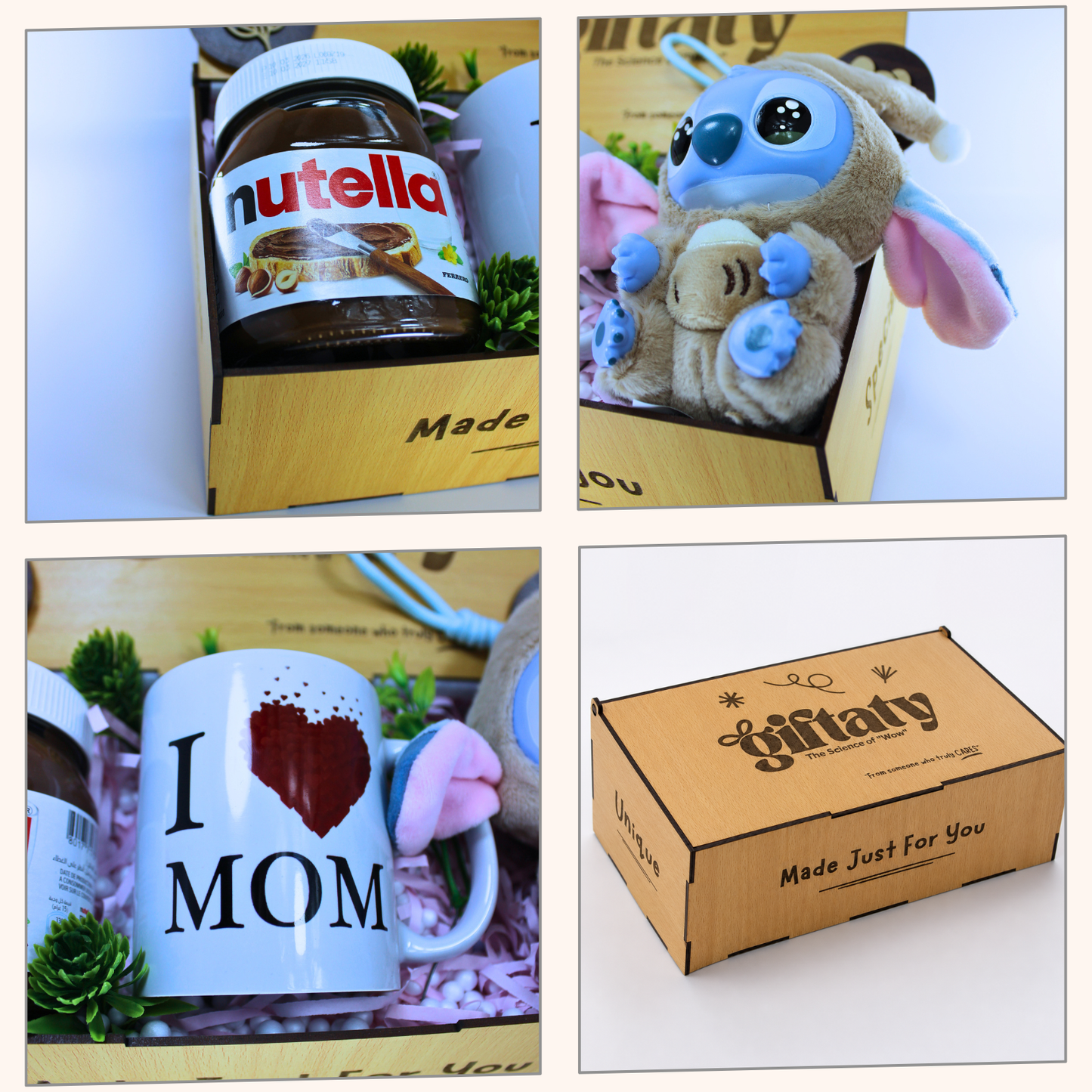 Giftaty Little Wonder Premium Gift Wooden Box with Mug & Nutella - Giftaty