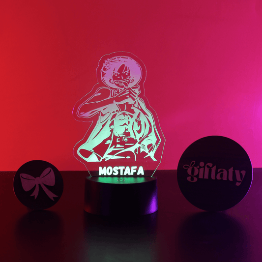 Giftaty Luffy Customized 3D Acrylic Night Light Gift with Your Name - Giftaty