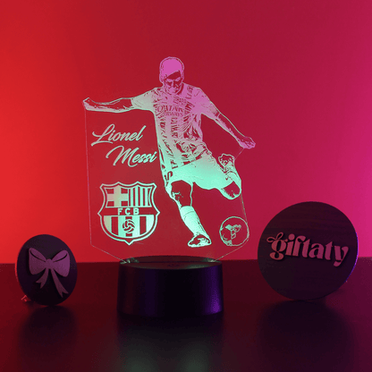 Giftaty Messi Barcelona 3D LED Night Light – Acrylic Fan Lamp - Giftaty