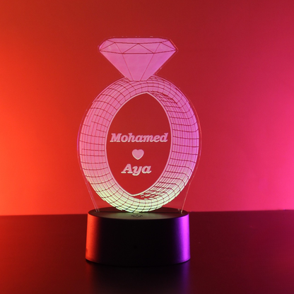 مصباح إضاءة LED ثلاثي الأبعاد من الأكريليك بتصميم خط عربي من هديتي الله | ديكور منزلي إسلامي، هدية جاهزة للاستخدام