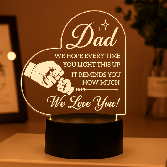 Personalized acrylic lamp engraved with custom names and message — a modern personalized gift that fits perfectly into men gift boxes Egypt. Ideal among unique gifts for men, gifts for him, birthday gifts for him, classy gifts for men, and luxury gift box Egypt sets. A standout in customizable gift boxes and premium gift packaging Egypt, this personalized gift box for him is a memorable gift idea for men