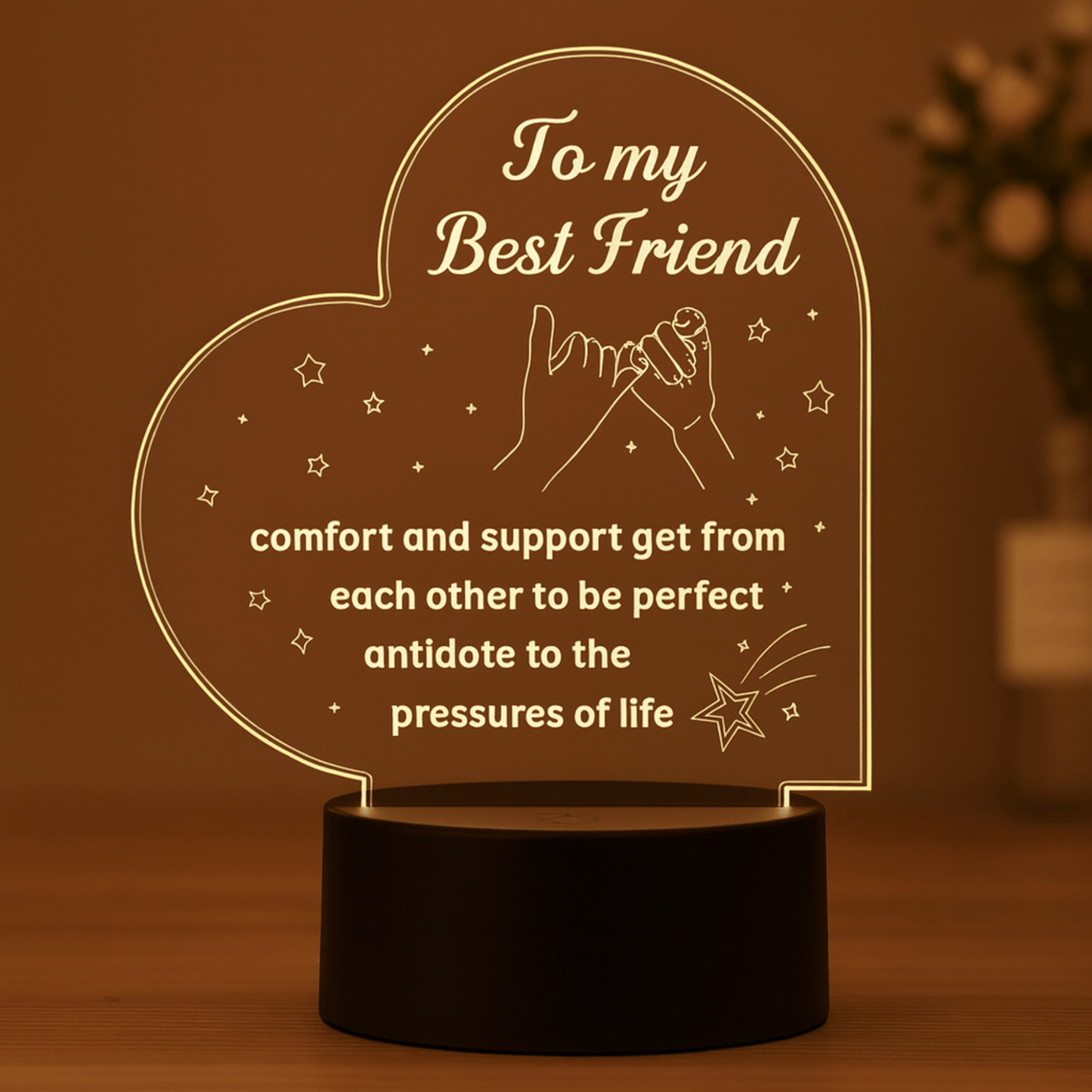 Giftaty Personalized Acrylic LED Lamp – Custom Names & Message - Giftaty