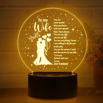 Giftaty Personalized Acrylic LED Lamp – Custom Names & Message - Giftaty