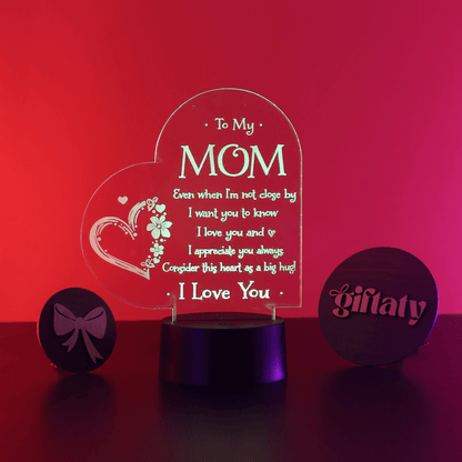 Giftaty Personalized English Acrylic 3D LED Lamp Gift with Wooden Box – Custom Names & Messages - Giftaty