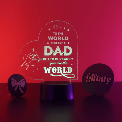 Giftaty Personalized English Acrylic 3D LED Lamp Gift with Wooden Box – Custom Names & Messages - Giftaty