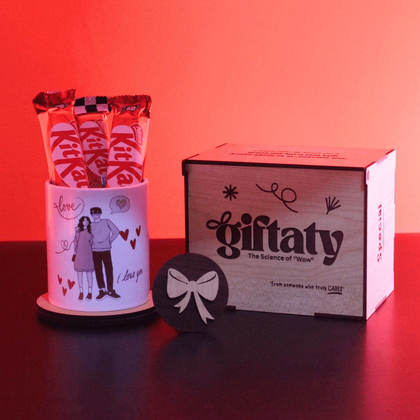 Giftaty Personalized Mug Box With 3 KitKat Chocolates – Add Your Photo & Name - Giftaty