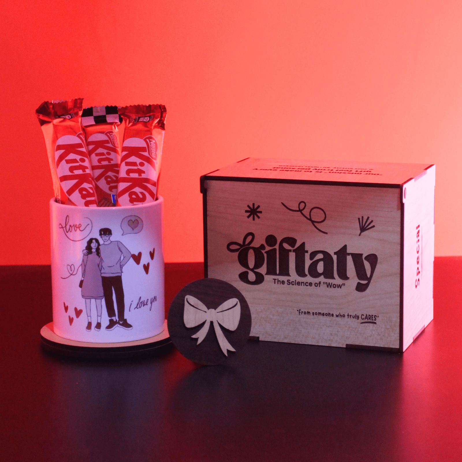 Giftaty Personalized Mug Box With 3 KitKat Chocolates – Add Your Photo & Name - Giftaty