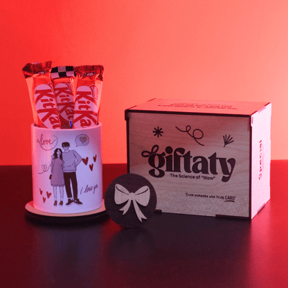 Giftaty Personalized Mug Box With 3 KitKat Chocolates – Add Your Photo & Name - Giftaty