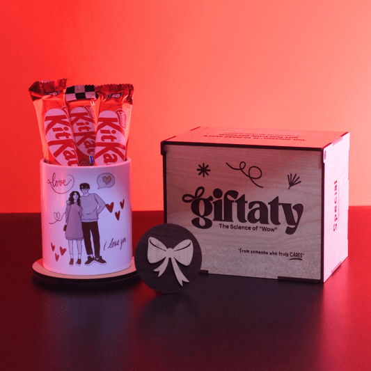 Giftaty Personalized Mug Box With 3 KitKat Chocolates – Add Your Photo & Name - Giftaty