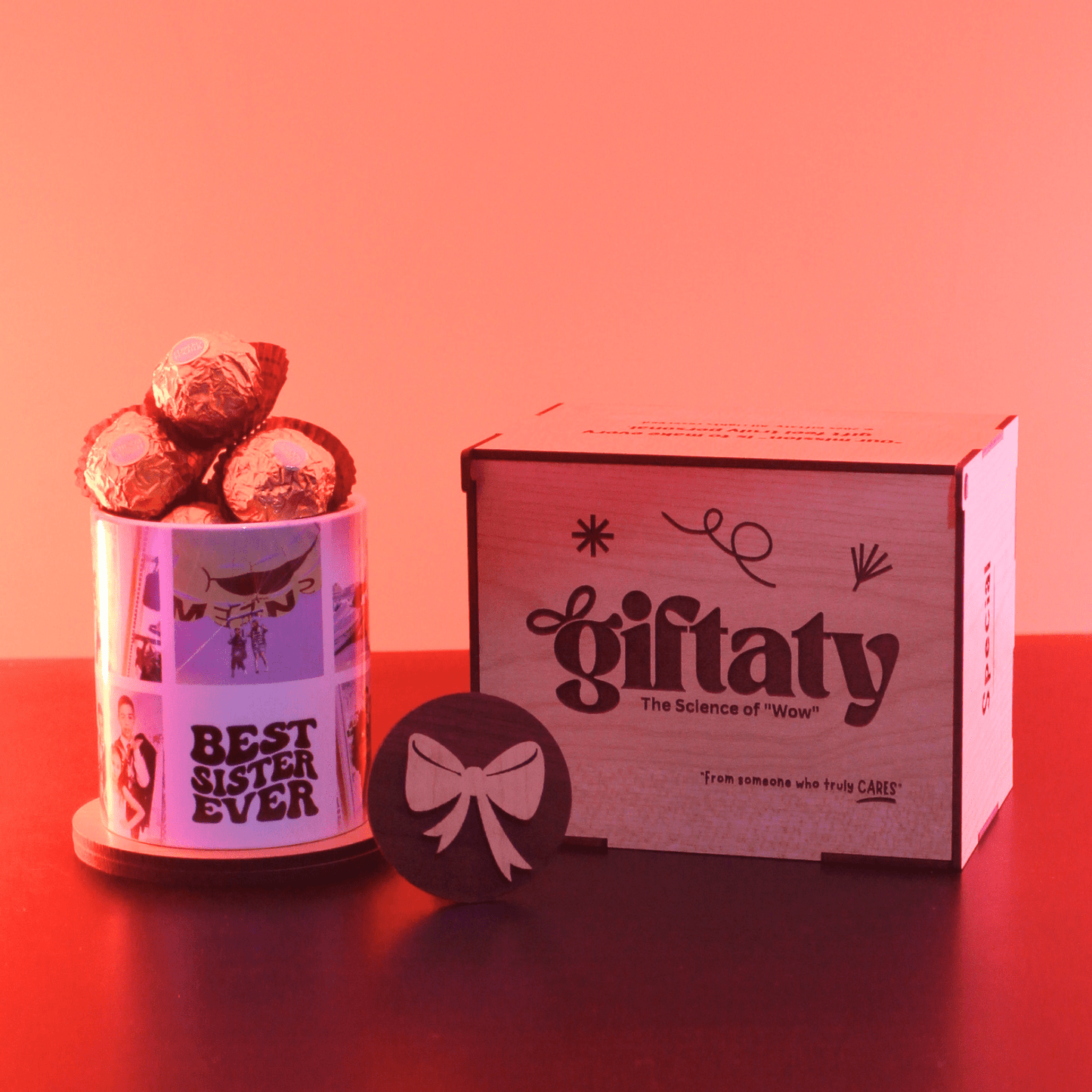 Giftaty Personalized Mug Box With 6 Ferrero Rocher Chocolates – Add Your Photo & Name - Giftaty