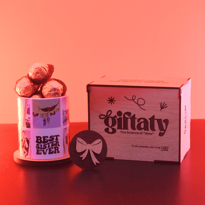 Giftaty Personalized Mug Box With 6 Ferrero Rocher Chocolates – Add Your Photo & Name - Giftaty