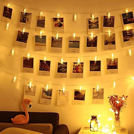 Giftaty Personalized Photo String Lights – Up to 16 Photos Print - giftaty
