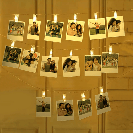 Giftaty Personalized Photo String Lights With Box – Up to 16 Photos Print - Giftaty