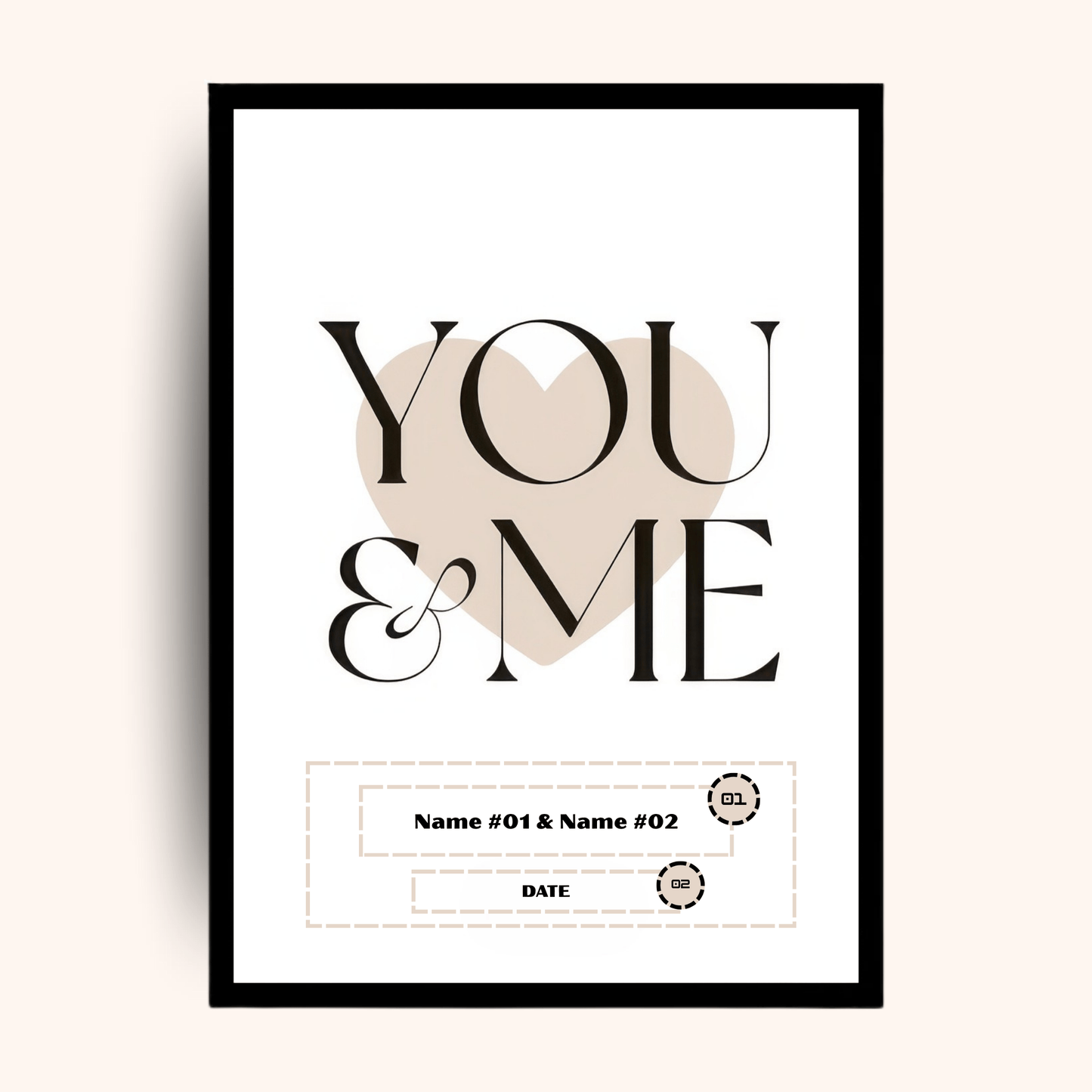 Giftaty Personalized Poster – You & Me | Custom Names & Date - giftaty