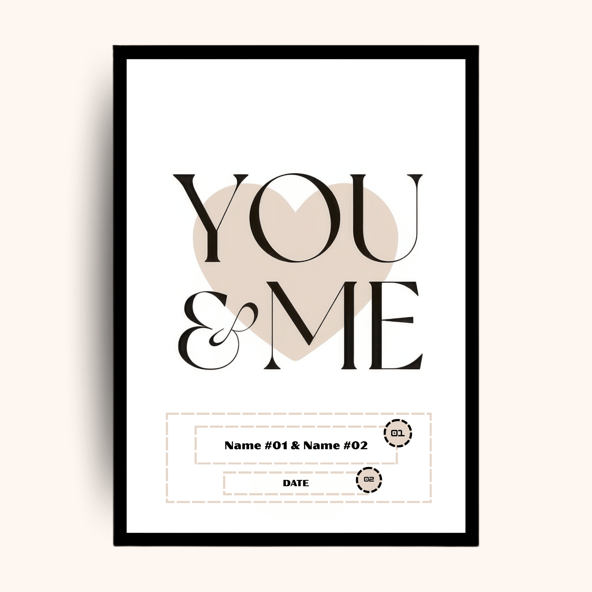 Giftaty Personalized Poster – You & Me | Custom Names & Date - giftaty