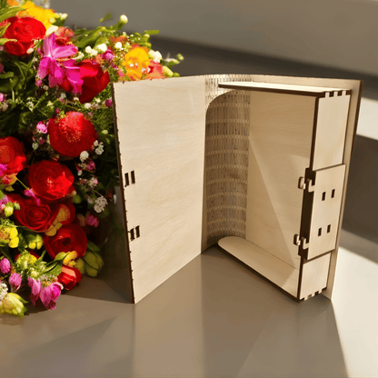 Giftaty Personalized Wooden Book Box – Secret Keepsake Gift - Giftaty