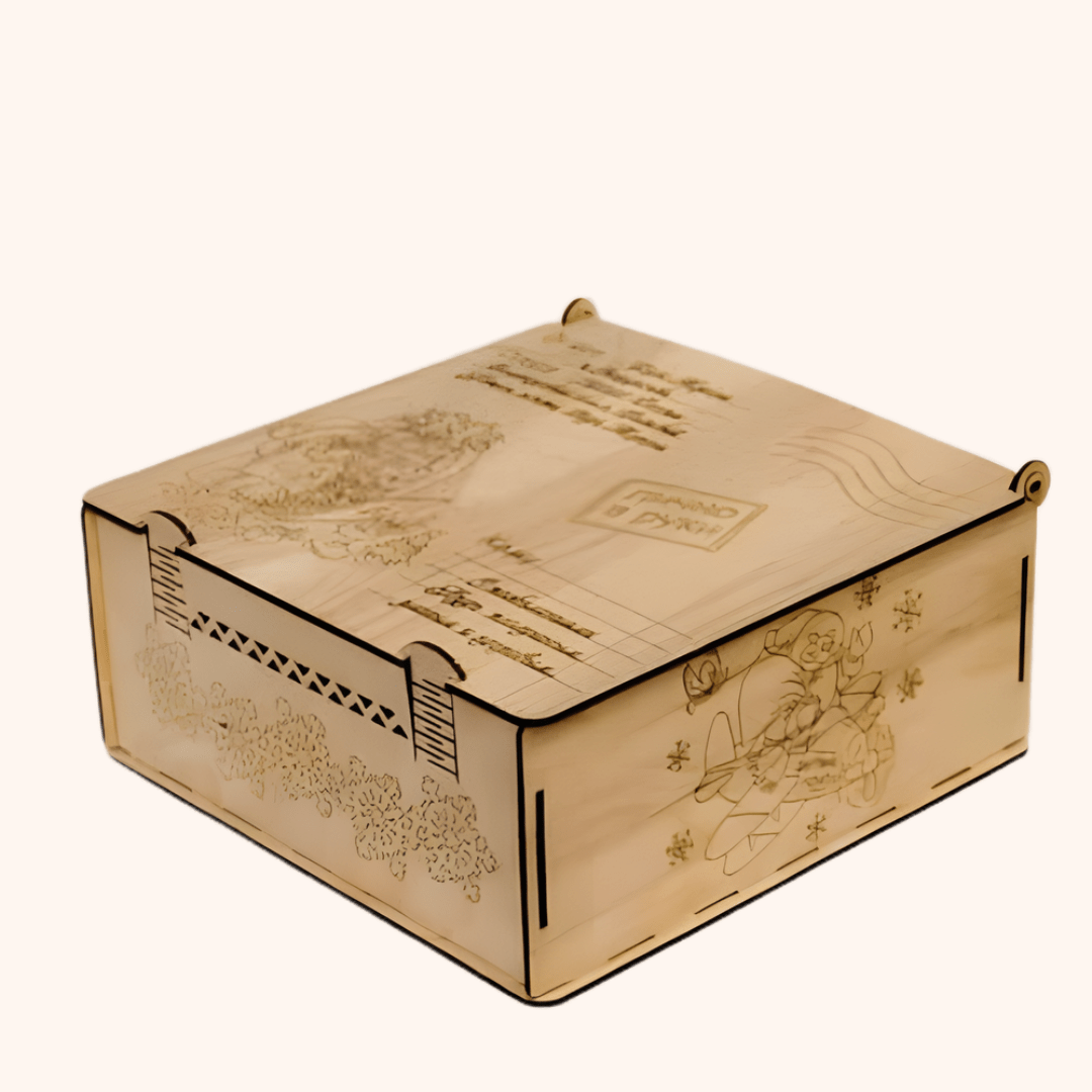 Giftaty Personalized Wooden New Year Gift Box – Custom Engraved Holiday Gift - Giftaty