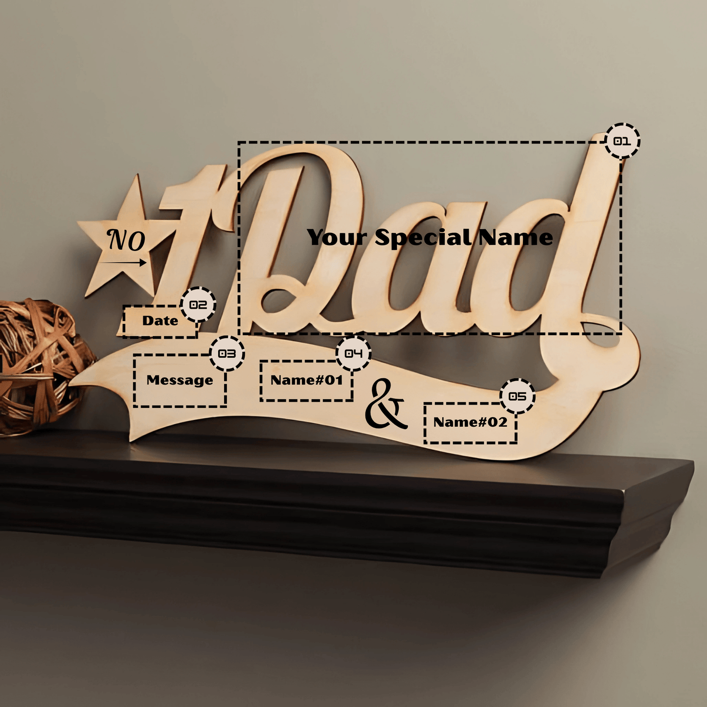 Giftaty Personalized Wooden Sign – Custom Names, Date & Message - giftaty