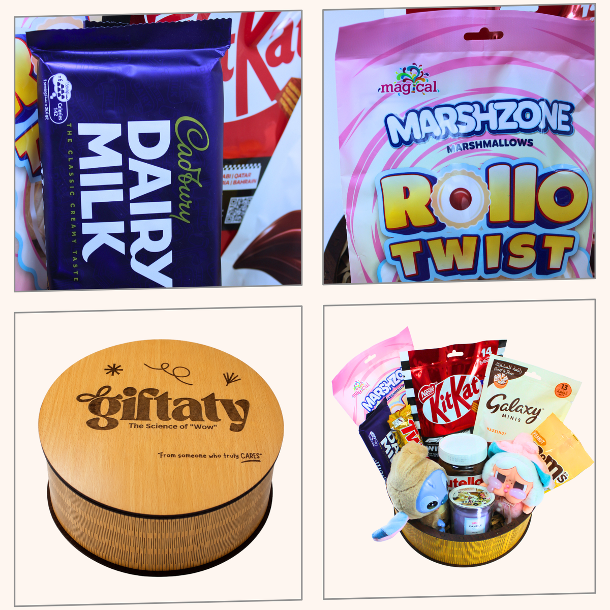 Giftaty Playful Charm Premium Gift Wooden Box with Plushies & Chocolates - Giftaty