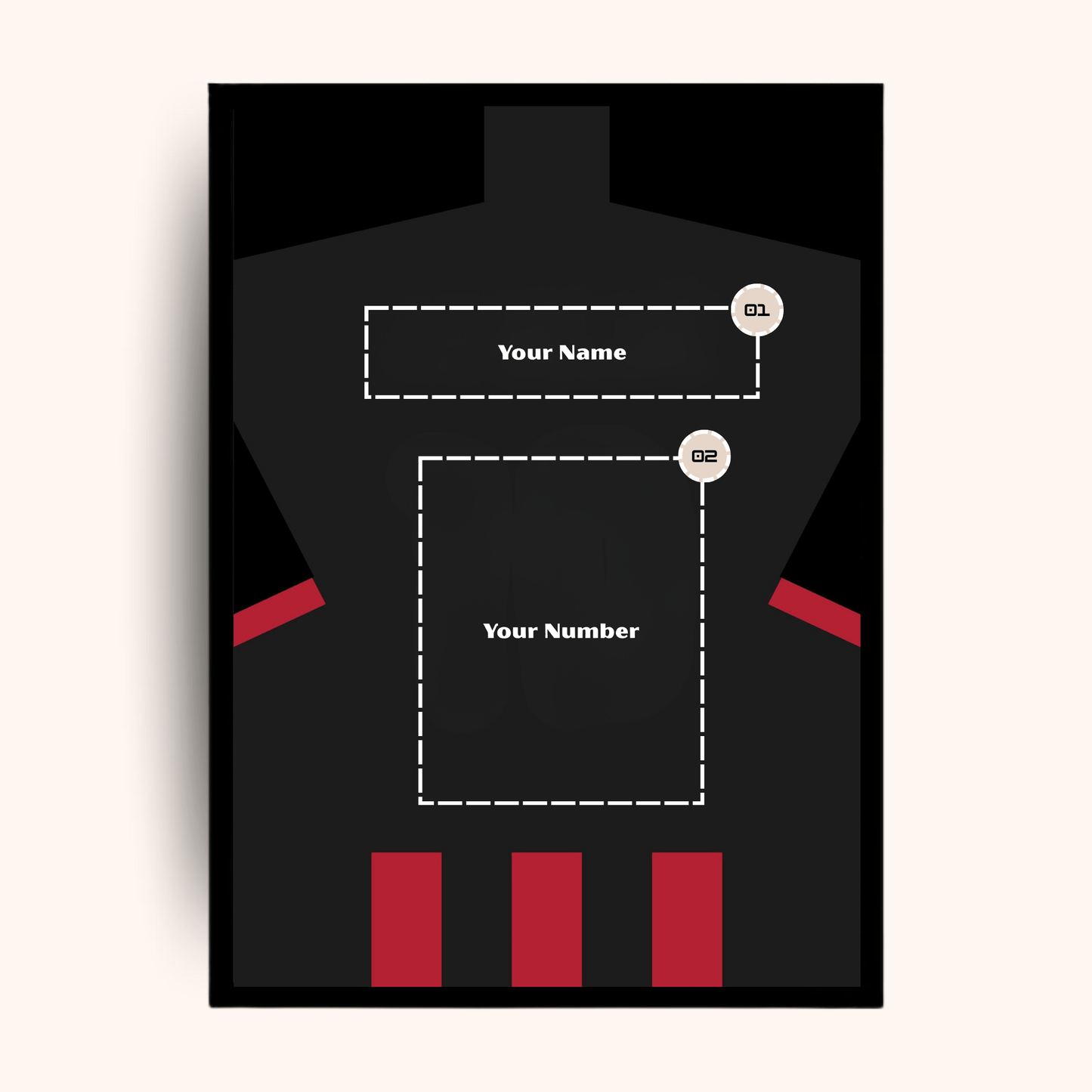 Giftaty Poster – Black Jersey | Custom Name & Number - giftaty