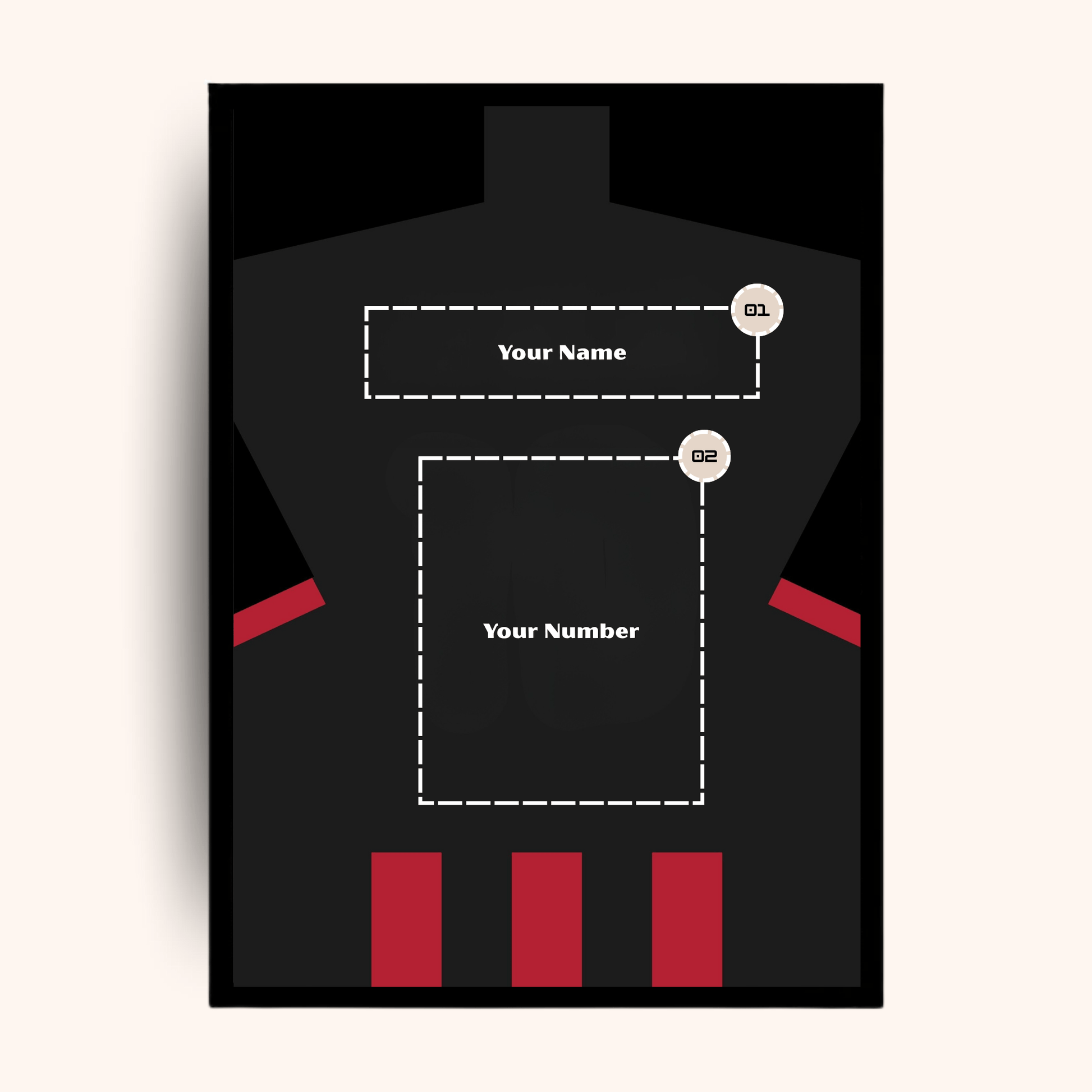 Giftaty Poster – Black Jersey | Custom Name & Number - giftaty