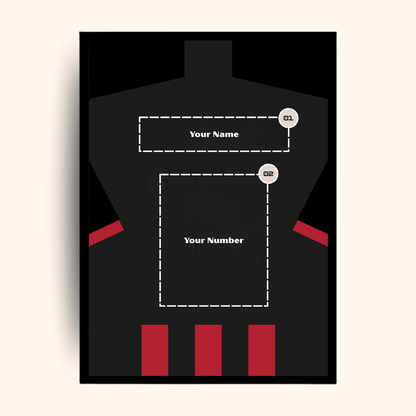 Giftaty Poster – Black Jersey | Custom Name & Number - giftaty
