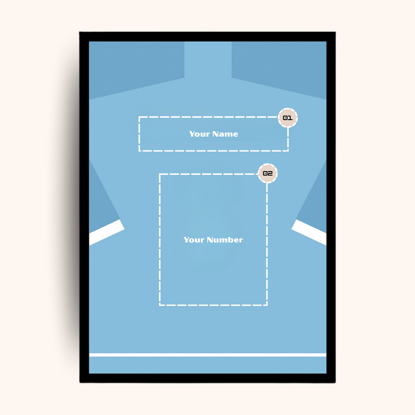 Giftaty Poster – Light Blue Jersey | Custom Name & Number - giftaty
