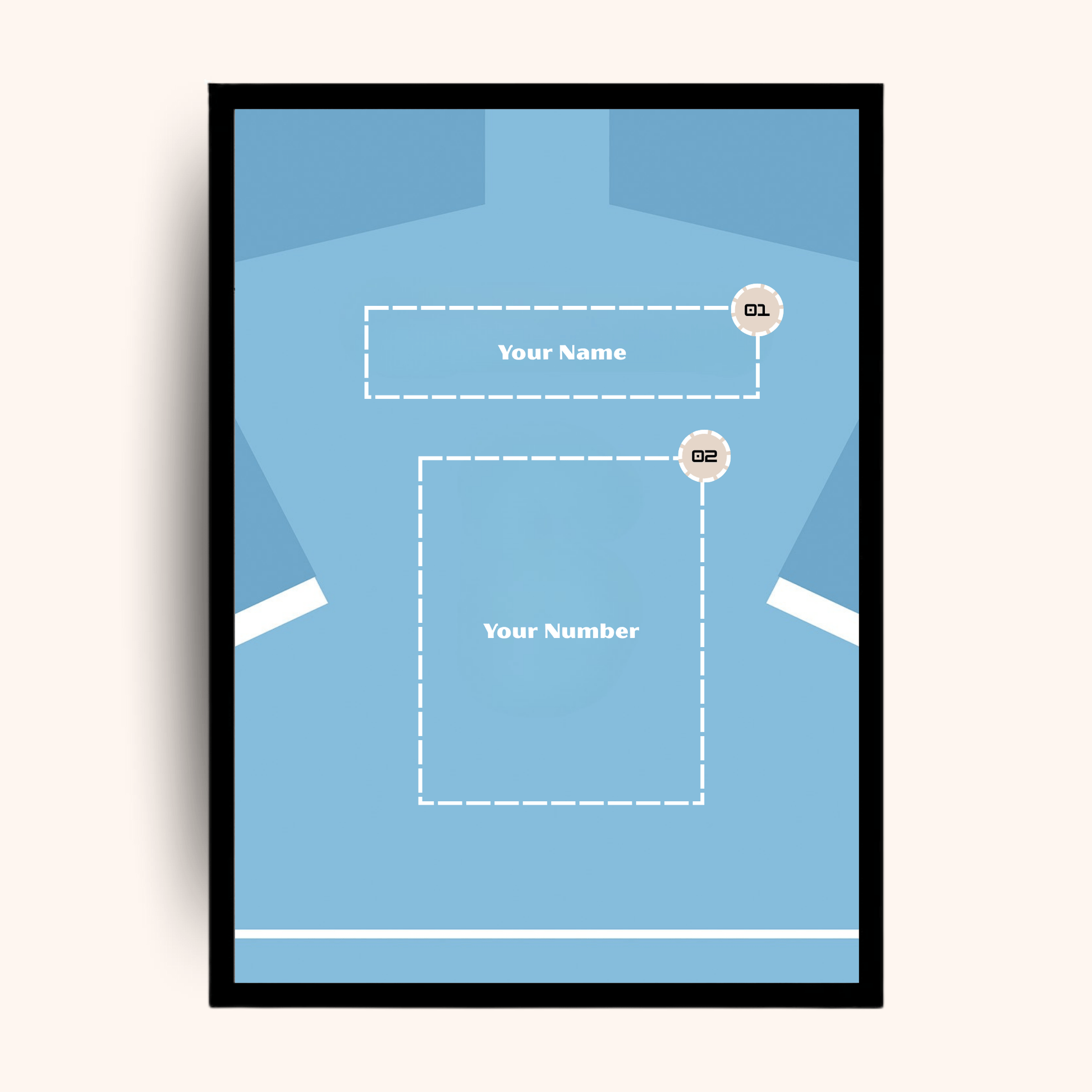 Giftaty Poster – Light Blue Jersey | Custom Name & Number - giftaty
