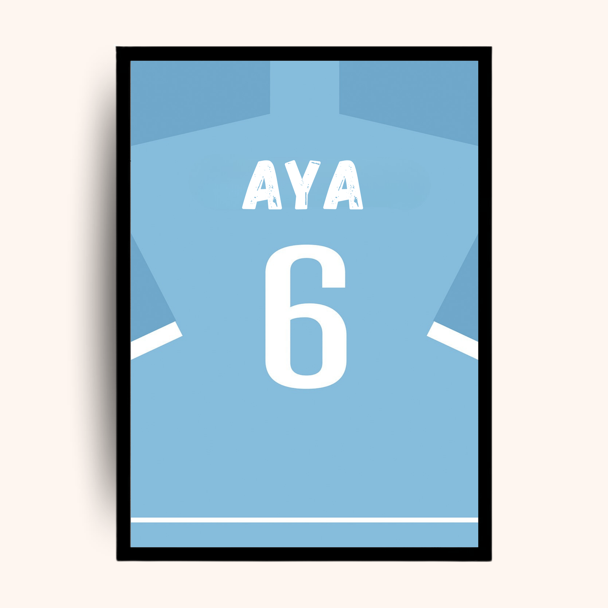 Personalized light blue jersey poster with custom name and number — a sporty personalized gift perfect for men gift boxes Egypt. This unique gifts for men wall décor is ideal as birthday gifts for him, gifts for boyfriend, luxury gift box Egypt addition, and classy gifts for men. A standout in customizable gift boxes and gift ideas for men collections, this personalized gift box for him is a memorable keepsake