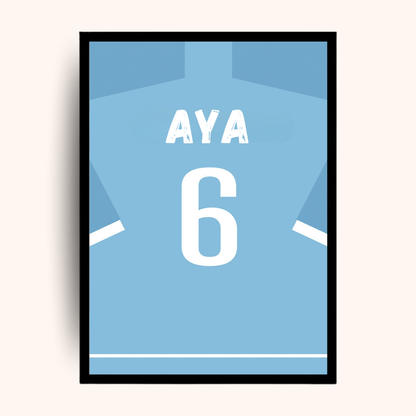 Personalized light blue jersey poster with custom name and number — a sporty personalized gift perfect for men gift boxes Egypt. This unique gifts for men wall décor is ideal as birthday gifts for him, gifts for boyfriend, luxury gift box Egypt addition, and classy gifts for men. A standout in customizable gift boxes and gift ideas for men collections, this personalized gift box for him is a memorable keepsake