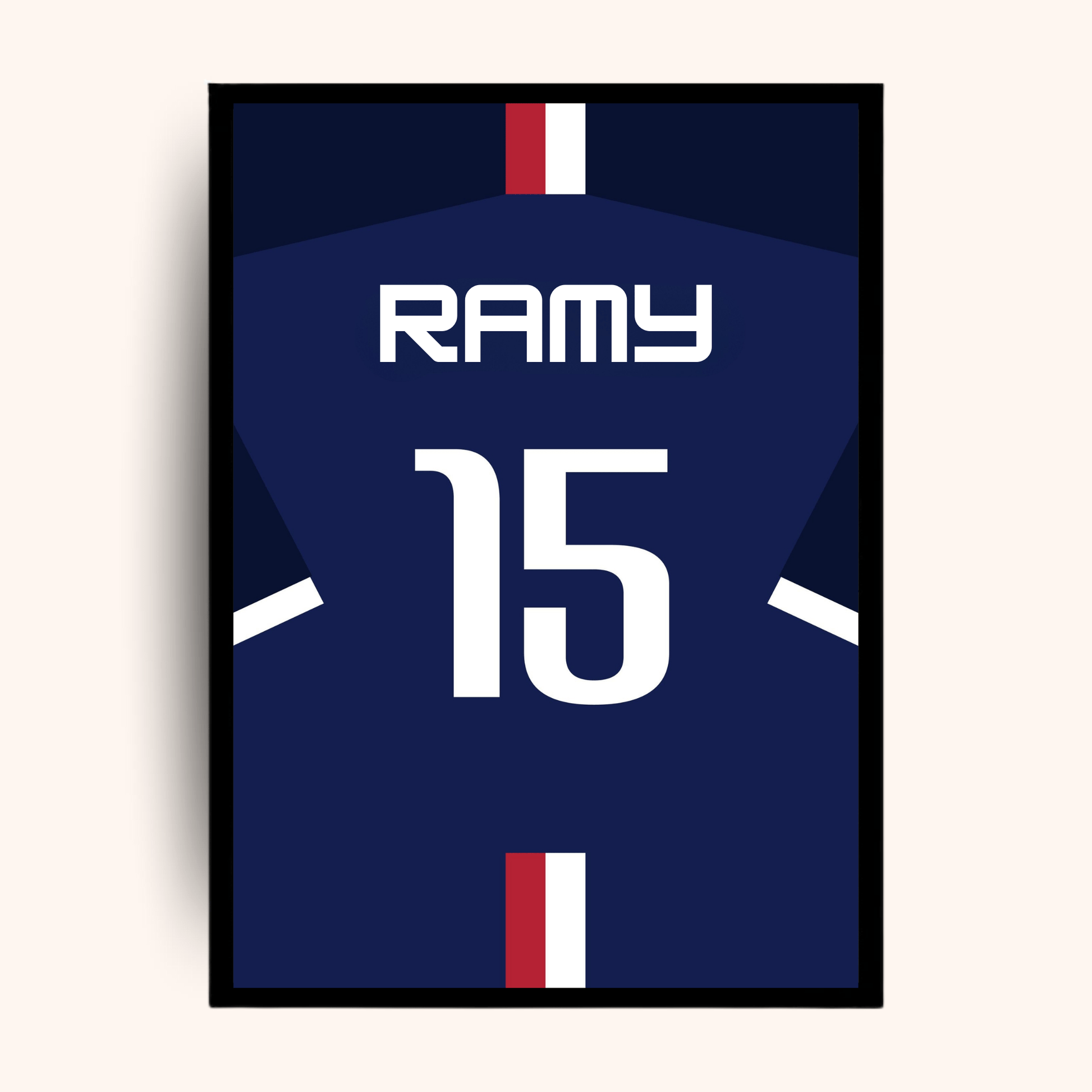 Personalized navy blue jersey poster with custom name and number — a stylish personalized gift ideal for men gift boxes Egypt. This unique gifts for men wall art fits beautifully among birthday gifts for him, gifts for boyfriend, classy gifts for men, and luxury gift box Egypt collections. A standout in customizable gift boxes and gift ideas for men, this personalized gift box for him is a memorable decorative keepsake