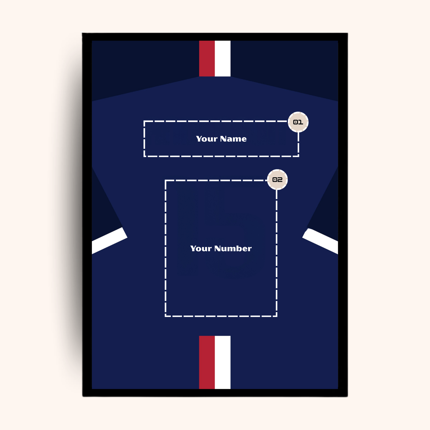Giftaty Poster – Navy Blue Jersey | Custom Name & Number - giftaty