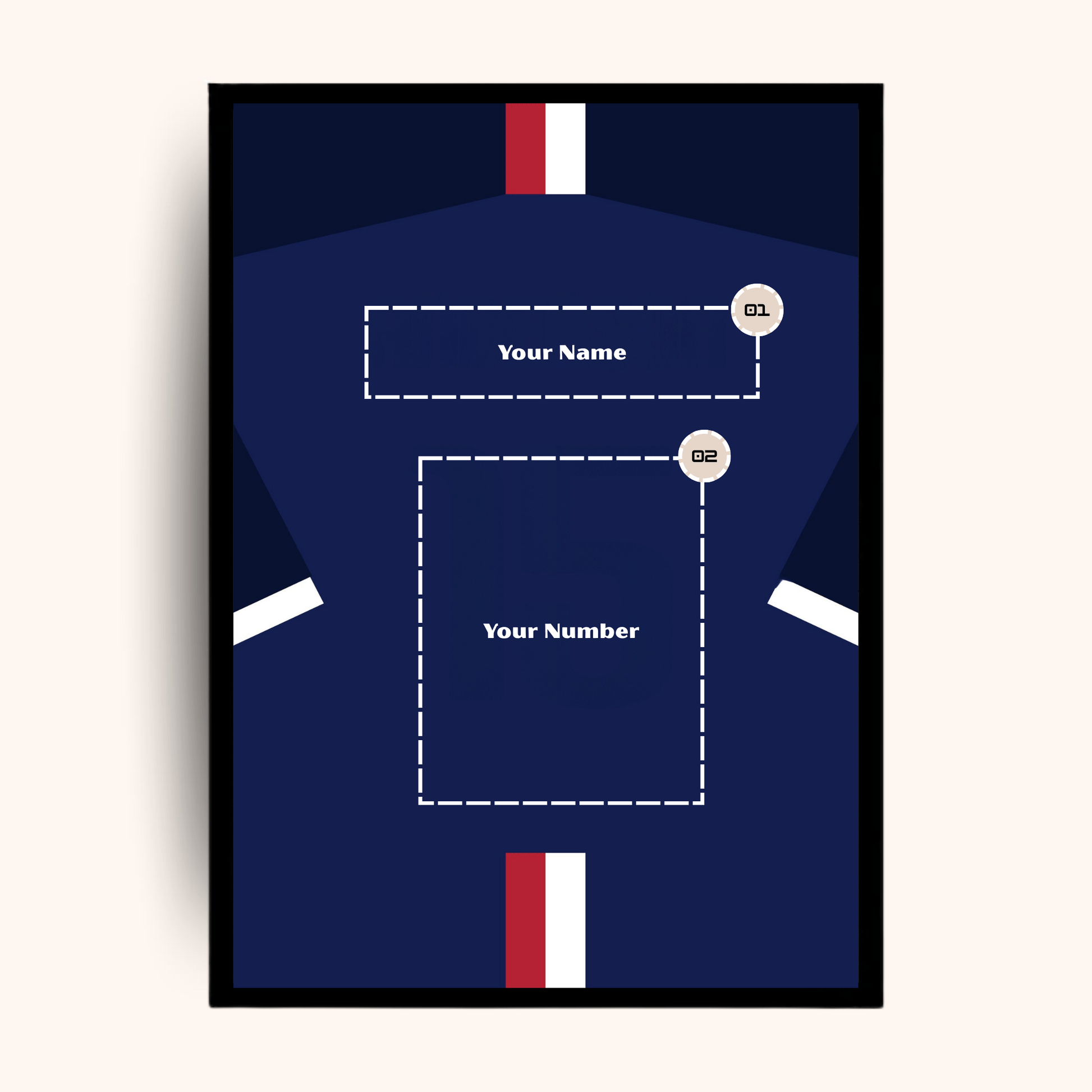 Giftaty Poster – Navy Blue Jersey | Custom Name & Number - giftaty
