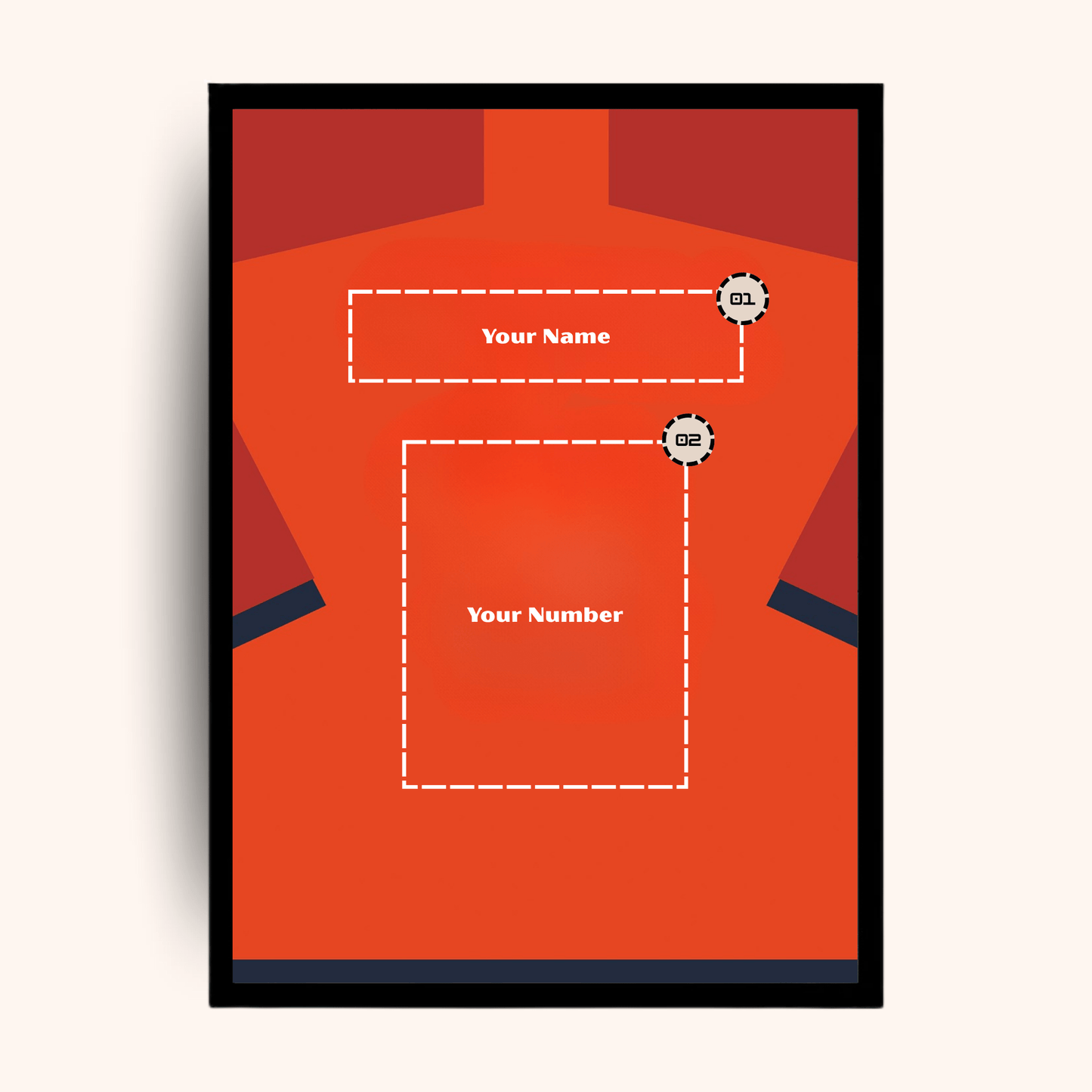 Giftaty Poster – Red Jersey | Custom Name & Number - giftaty