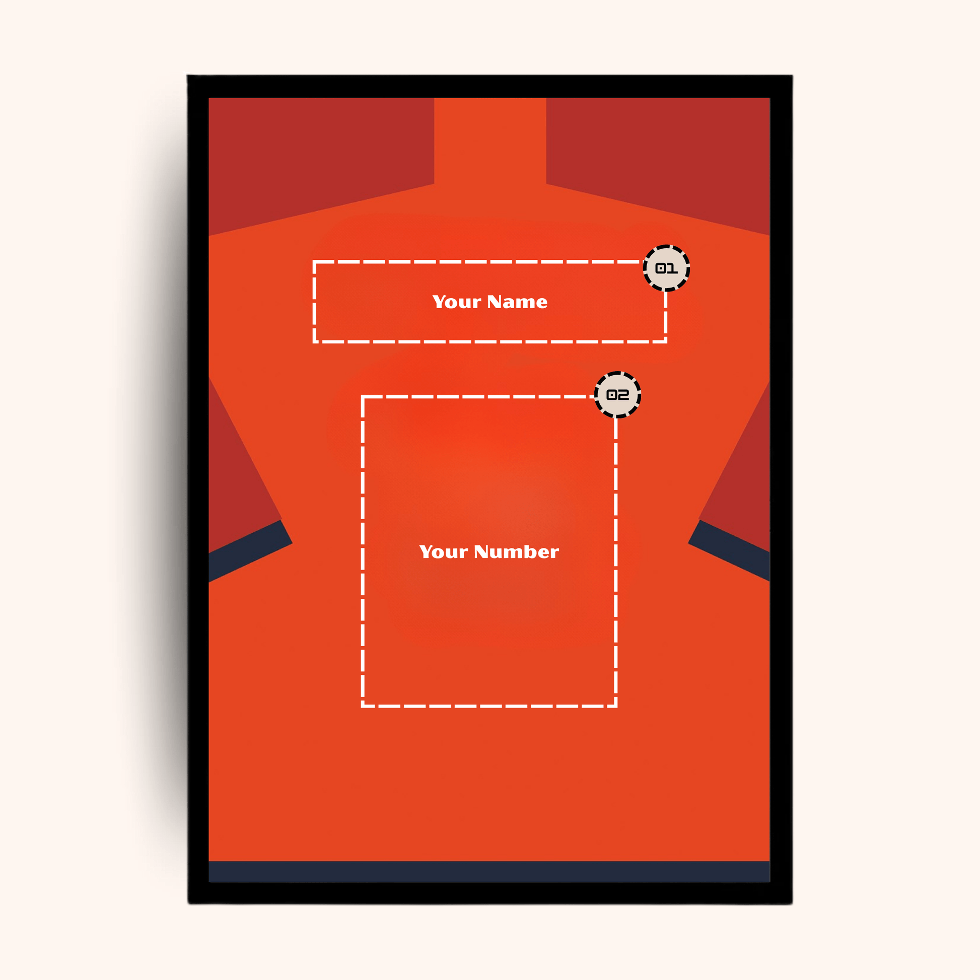 Giftaty Poster – Red Jersey | Custom Name & Number - giftaty