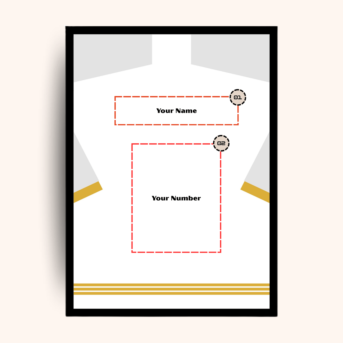 Giftaty Poster – White Jersey | Custom Name & Number - Giftaty