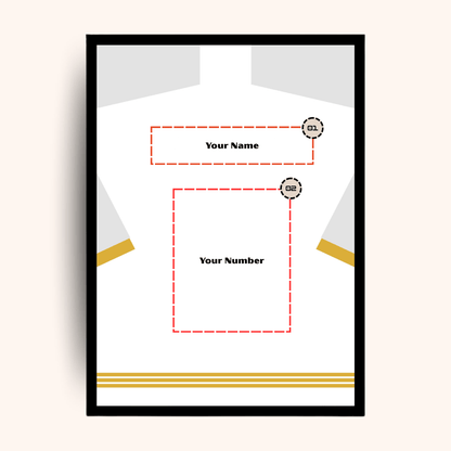 Giftaty Poster – White Jersey | Custom Name & Number - Giftaty