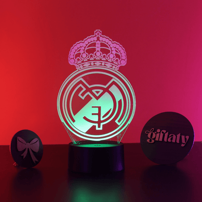 Giftaty Real Madrid 3D LED Night Light – Acrylic Lamp for Fans - Giftaty