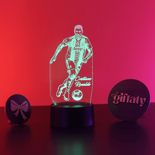 Giftaty Ronaldo Player 3D LED Night Light – Acrylic CR7 Fan Lamp - Giftaty