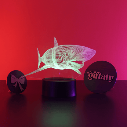 Giftaty Shark 3D LED Night Light – Acrylic Lamp Gift for Ocean Lovers - Giftaty