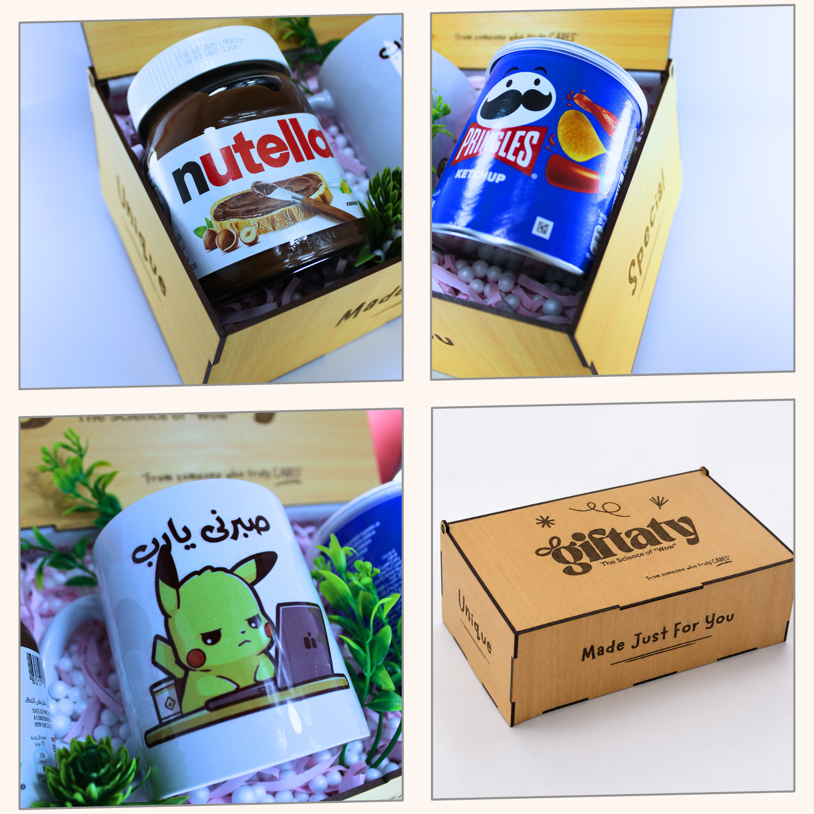 Giftaty Simple Joy Premium Gift Wooden Box with Mug & Nutella - Giftaty