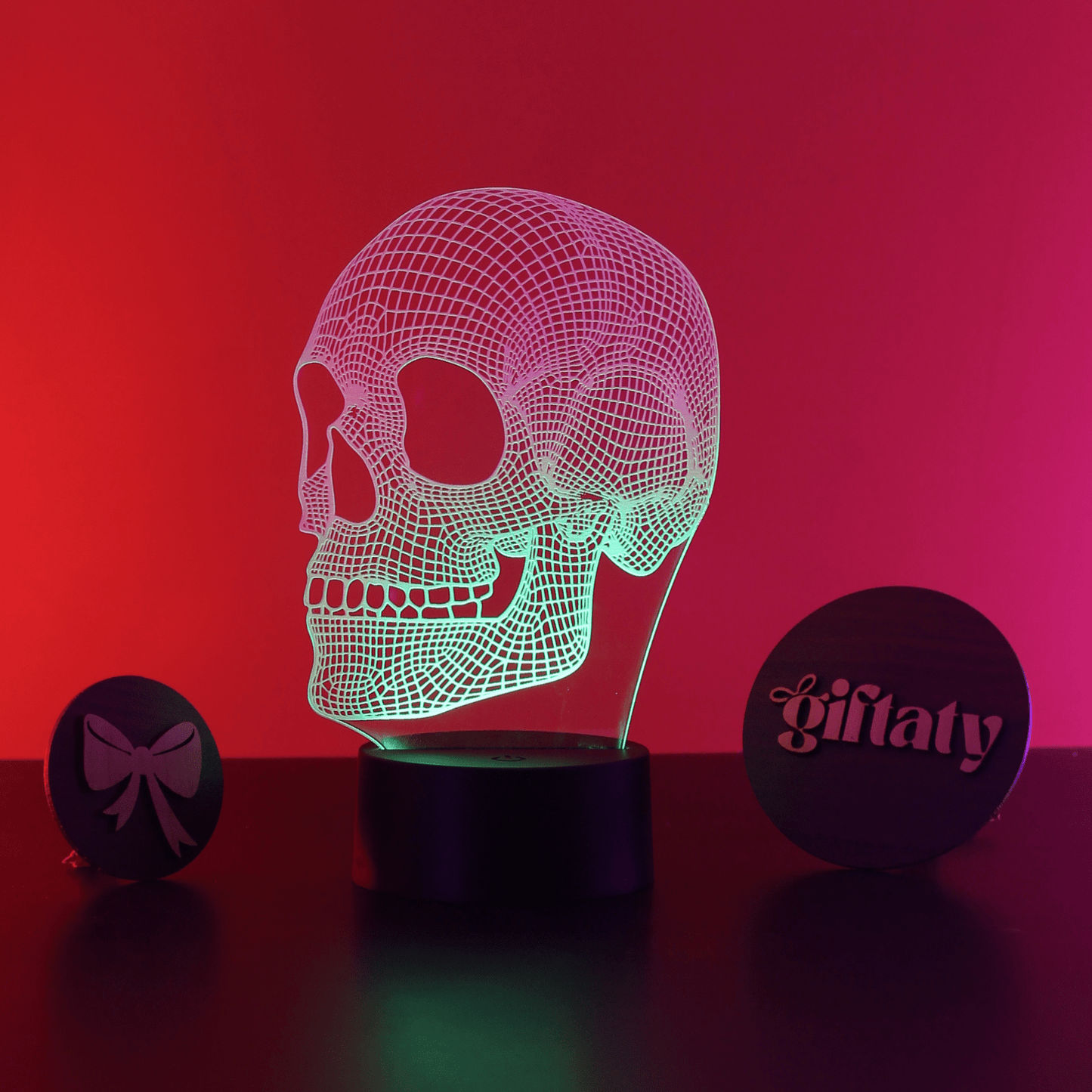 Giftaty Skull 3D LED Night Light – Acrylic Lamp Bold Unique Gift - Giftaty